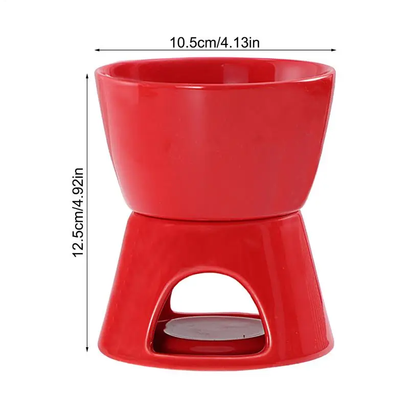 Melting Fondue Cup Ceramic Chocolate Warmer Cup Kit Large Capacity Melt Hot Pot For Picnics Parties Afternoon Teas Beaches
