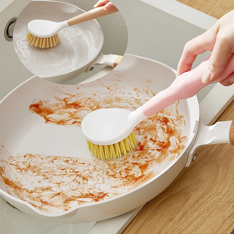 

Kitchen Non-stick Pan and Stove Cleaning Tools Multifunction Wooden Handle Scrub Brush Kitchen Cleaning Brush