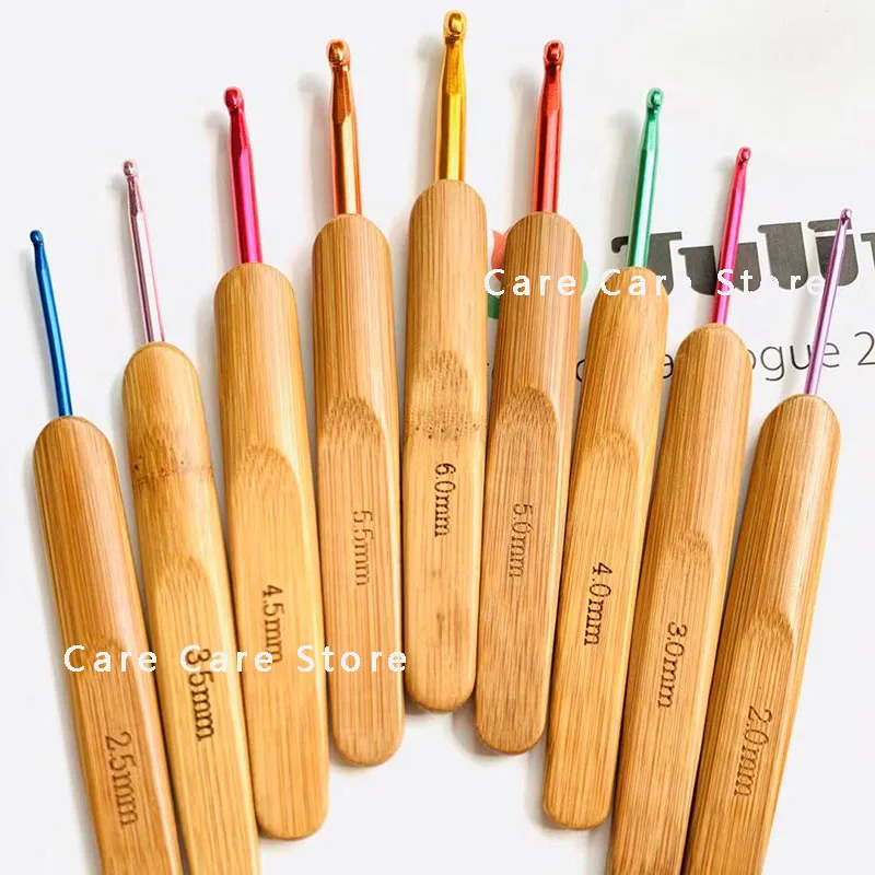 Bamboo Knitting Needles Set Crochet Hooks Set Embroidery Needle Wooden Knitting Crochet Needles With Free Shipping Crochet Kit chalk pencil for fabric