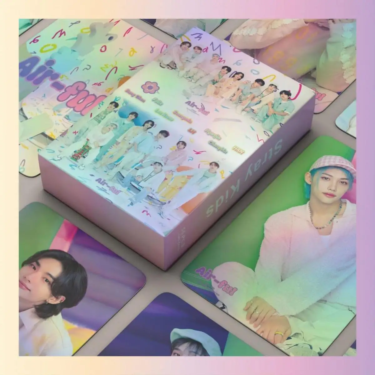 Xruran 55 Pcs Sk 2024 Air-Ful Album Lomo Card Kpop Photobars Cartoline Serie