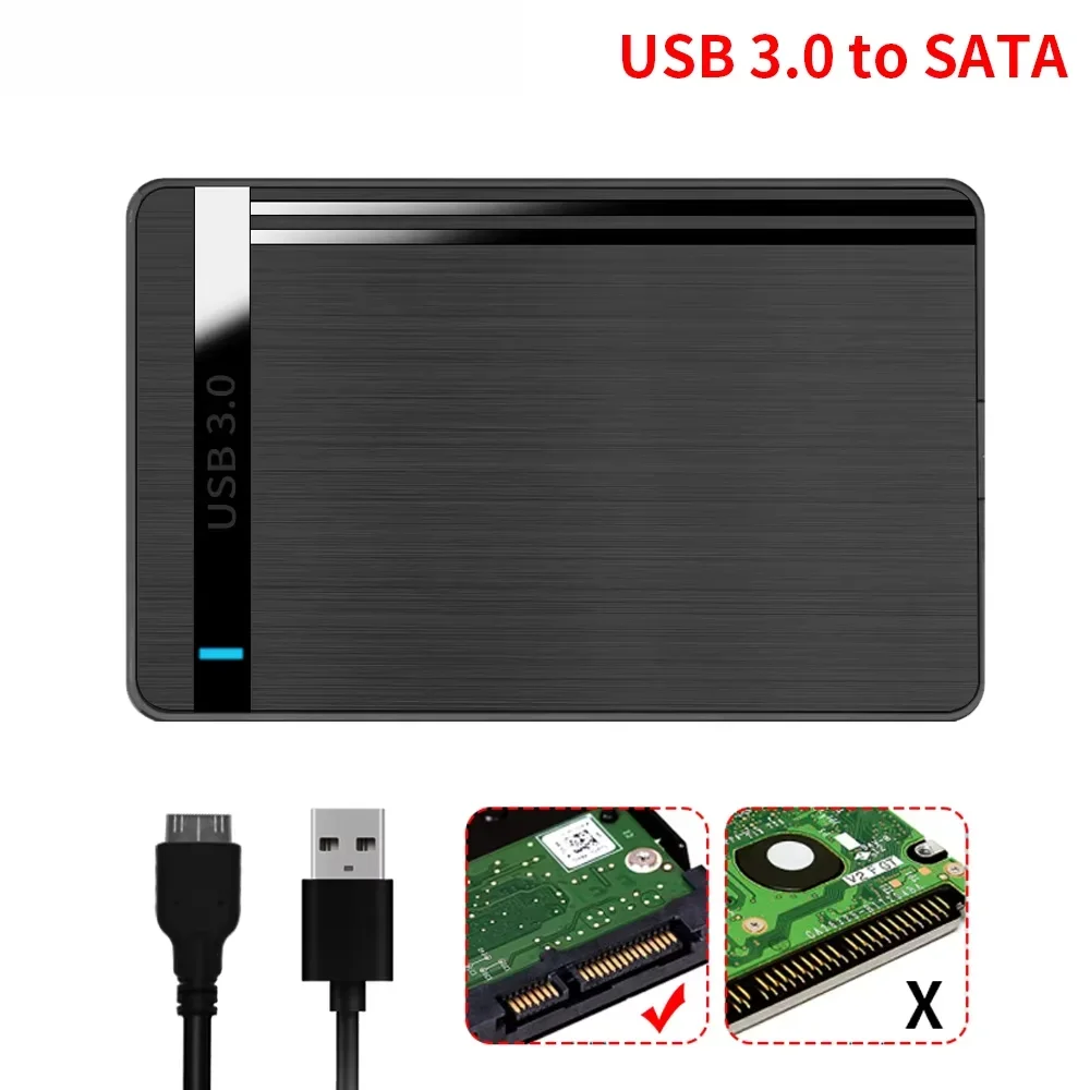 Caja HDD de 2,5 pulgadas SATA a USB 3,0, carcasa HDD de 3TB, adaptador de carcasa SSD, caja HDD externa móvil de 5Gbps para PC y portátil