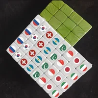 64 Pcs Food and Ball Flag Pattern Mahjong with Animals Mahjong Board Game Single and Double Play Kids Learning Educational Toys 2
