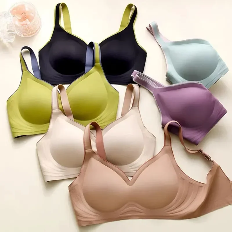 

Ring plus Shockproof Women's Underwear Size Comfortable Push-ups Close-fitting Seamless No Steel Sexy Bra