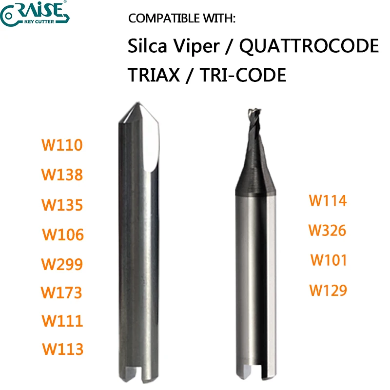 Fresa W114 W101 W129 W173 W138 W106 W135 W113 W299 W326 W111 Compatibile Con Silca Triax Viper Quattro Key Machine