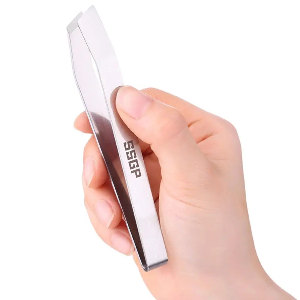 Pinzas planas e inclinadas de acero inoxidable, herramienta para quitar huecos de pescado (4,6 "), utensilios de cocina