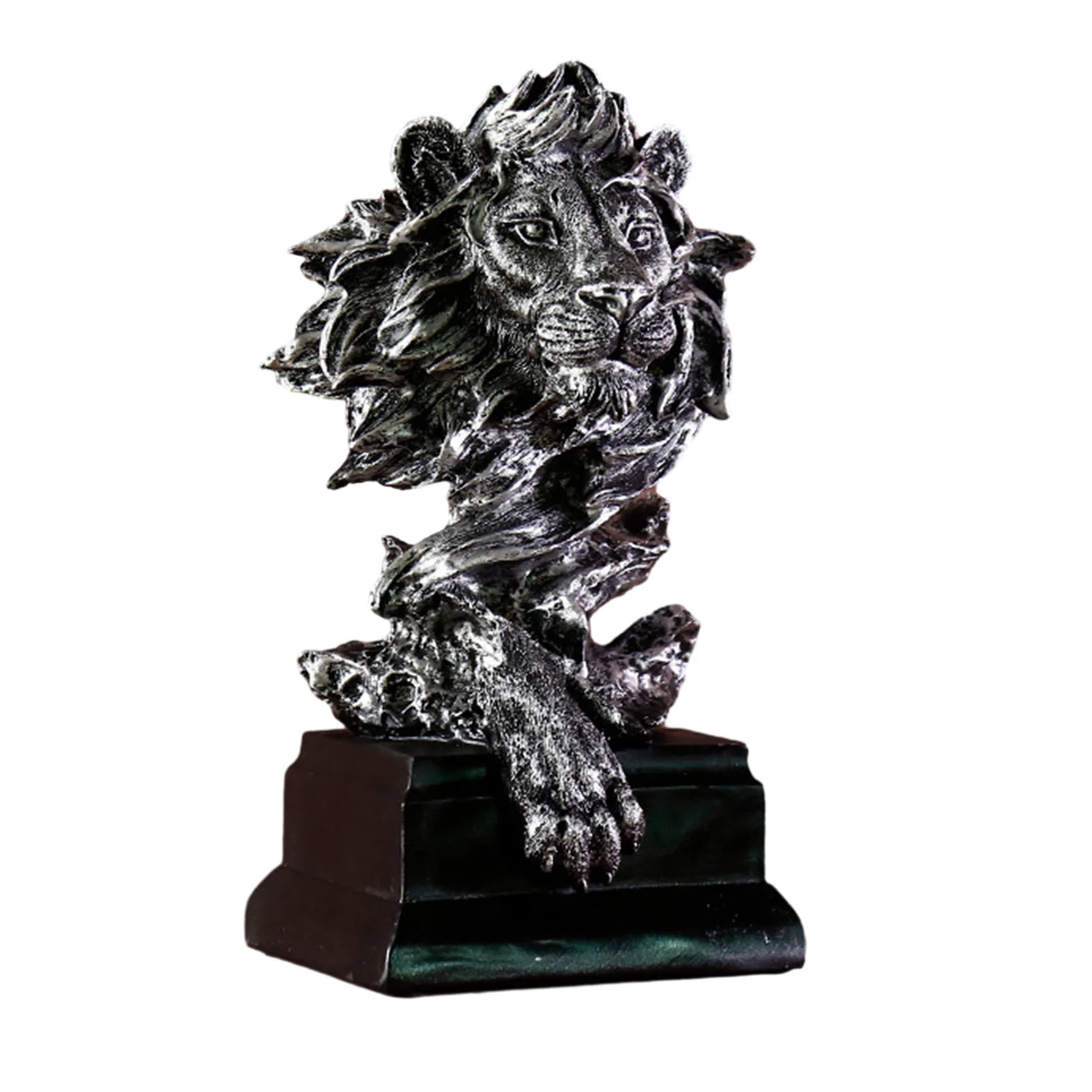 

Lion Head Figurine Resin Simulation DIY Miniature Home European Modern Coffee Table Soft Decoration Desktop Ornaments Gift
