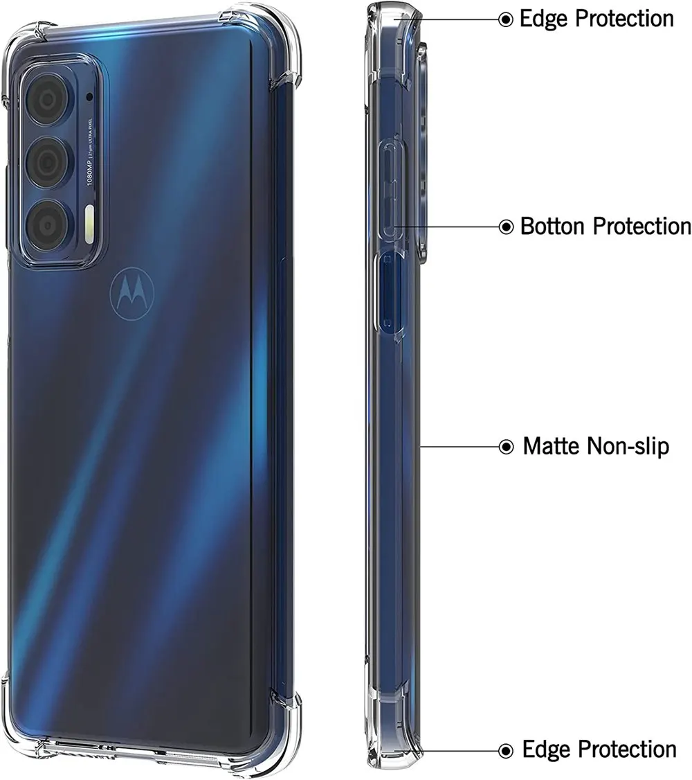 Ultra-Durable Crystal Clear 2-in-1 Shockproof Case with Hard Bumper and Soft TPU Protective Cover