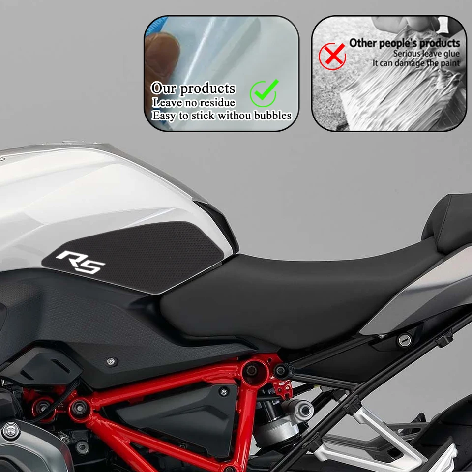 タンクプロテクター オートバイステッカーアンチスリップ燃料タンクパッドニーグリップ ためにR1200RS 2014-2018 バイク用タンクパッド  オートバイ用タンクパッドプロテクター 燃料タンクプロテクター トラクションパッド R1250RS R 1250 ステッカー バイク タンク ... に適合する R1200R R1200 R 3D バイク用タンクパッドプロテクターステッカー