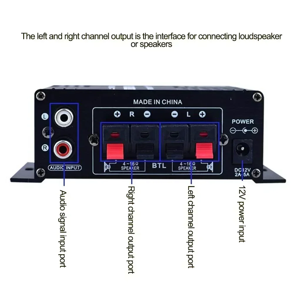 12V Mini 400W HIFI Digital Stereo Audio Amplifier FM Amplificador In AMP Car Home Radio Theater Hot Stock Microphone AK170 5