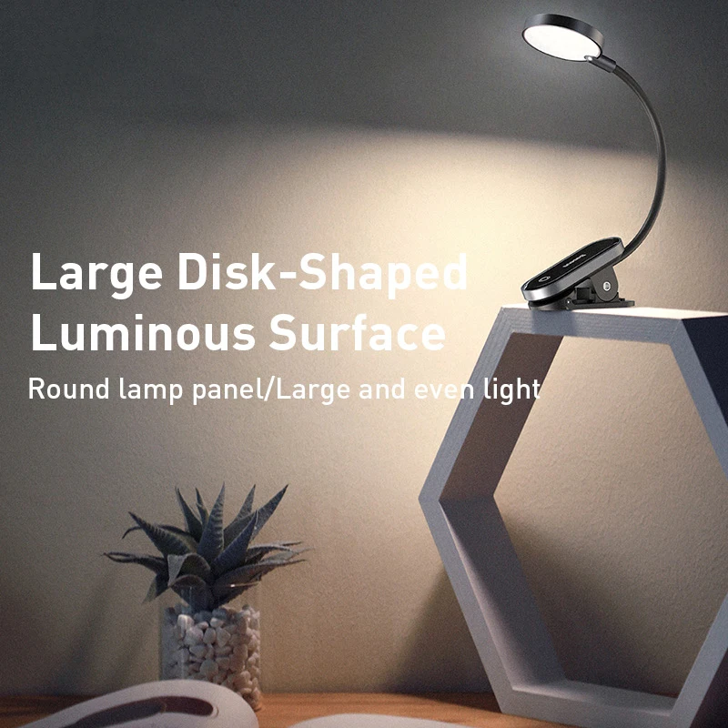 Baseus LED Clip Table Lamp Stepless Dimmable Wireless Desk Lamp Touch USB Rechargeable Reading Light LED Night Light Laptop Lamp 2
