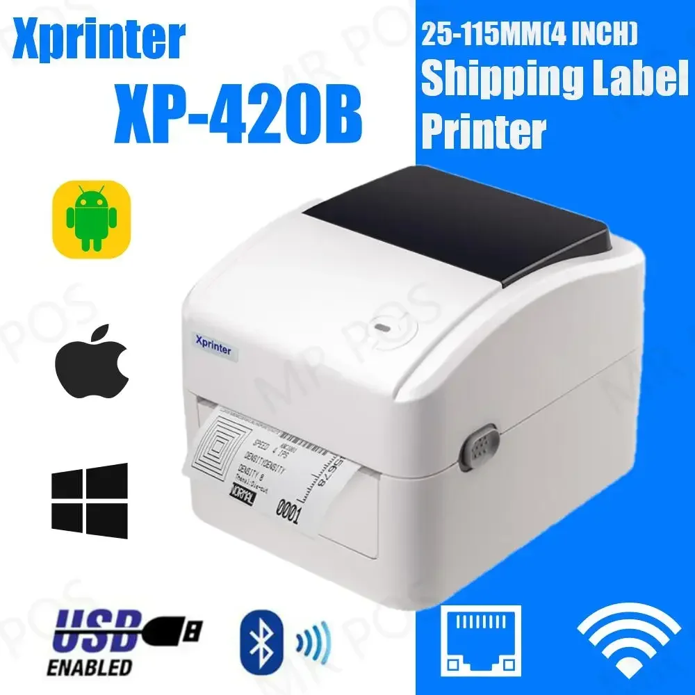 

Xprinter XP-420B 4 Inch Wifi Thermal Shipping Printer Label Printer for UPS DHL USPS DPD POCHTA USB Bluetooth BarCode Maker