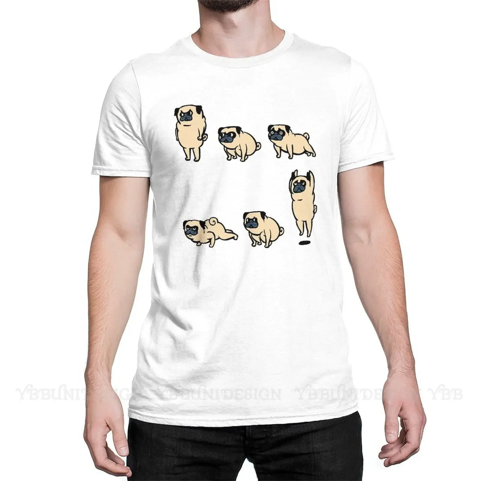 

2024 Summer Hot Men's T-shirt CrossFit Muscle Training Gym Quick Dry Funny Pug Comfortable Breathable Fashion Top 6xl