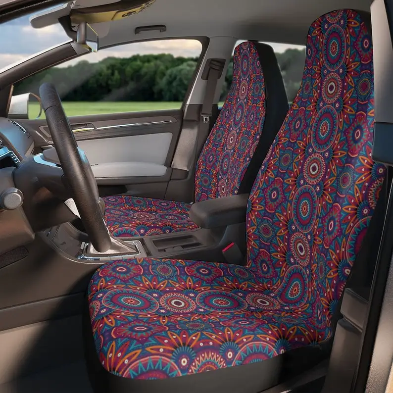 

Boho Hippie Car Seat Covers Car Seat Accessory Retro Mod Car Decor Vehicle Hippie Van Seat Cover Car Gift Hippy Seat Cover