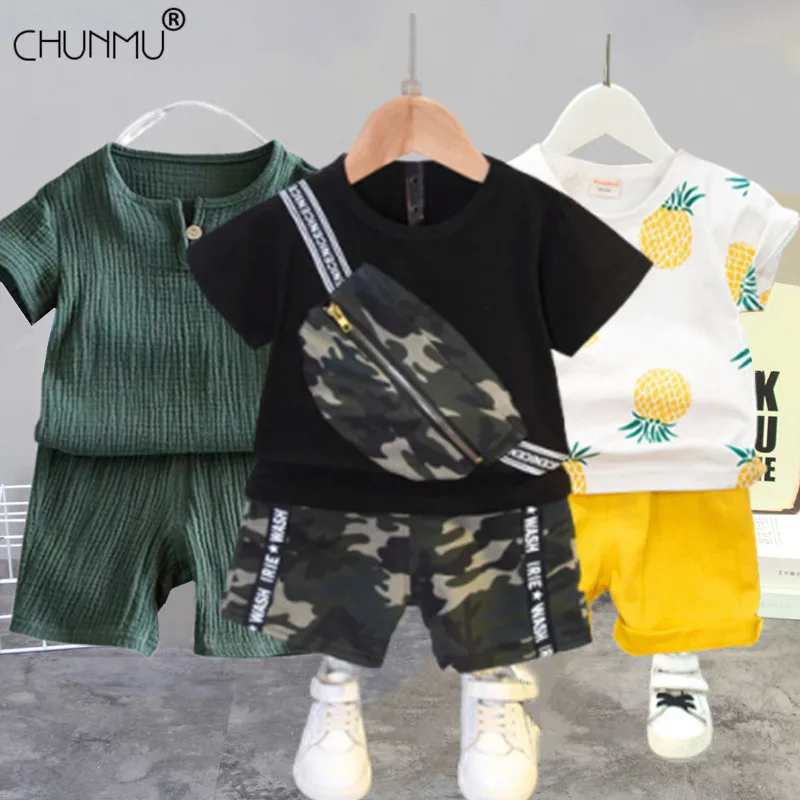 Baby Boys Clothing Sets 0-5 Years Summer Cotton T-Shirt Children Boys Clothes Suit for Kids Outfit Shorts Outfit Infant