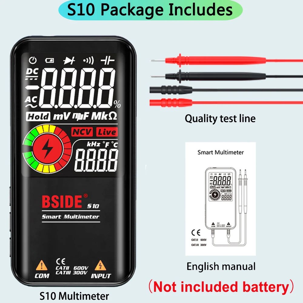 flow sensors BSIDE Digital Multimeter S11 S20 Profesional multimetro Smart DC AC Voltage Capacitor Ohm Diode NCV Hz EMF Tester Detector spectrum analyzers Measurement & Analysis Tools