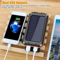 New 50000mAh Solar PowerBank Large Capacity Fast Charging Portable Charger lanyard Compass External Battery Outdoor Backup Power 2
