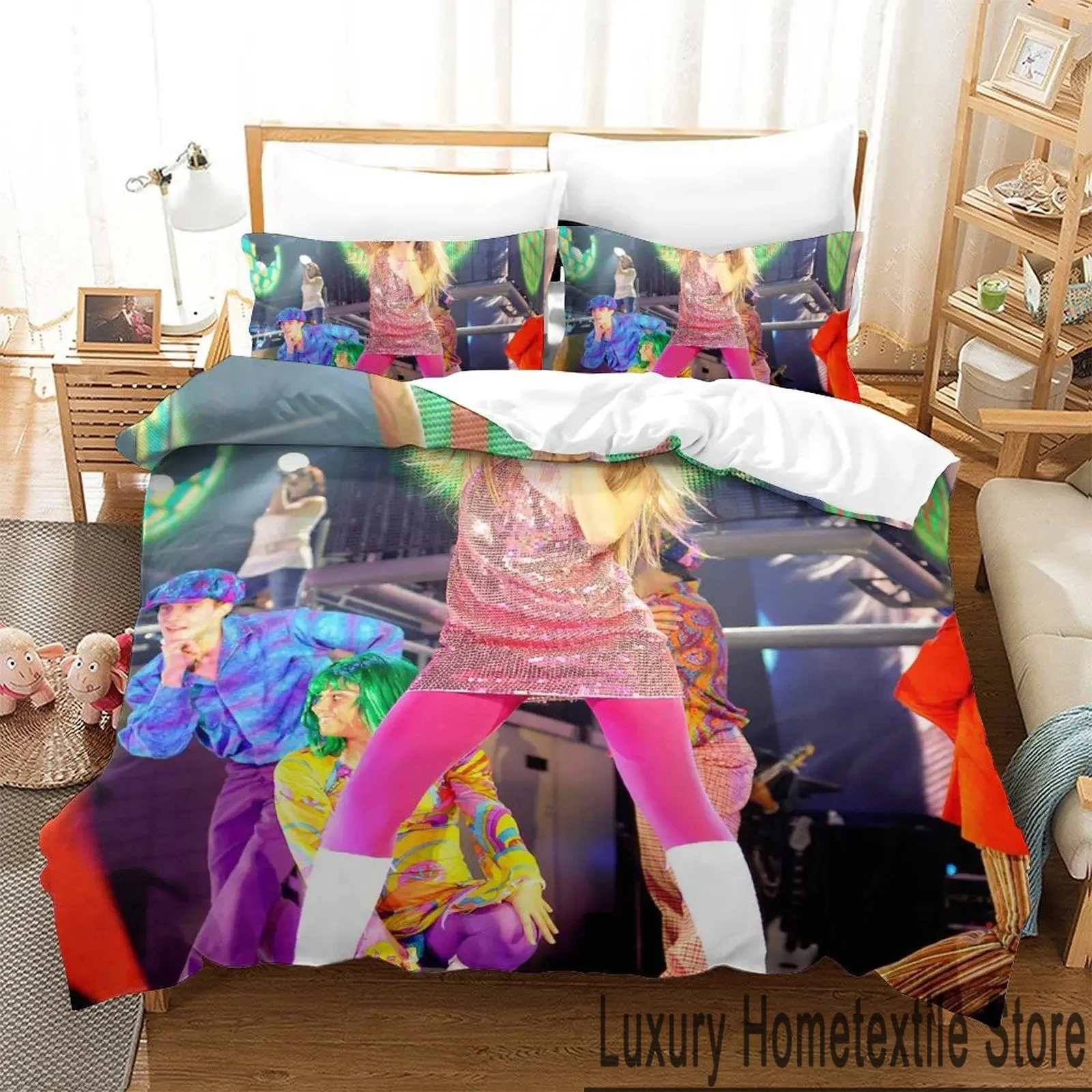 3D Print Hannah Montana Bedding Set Boys Girls Twin Queen King Size Duvet Cover Pillowcase Bed boys Adult Home Textileextile 5