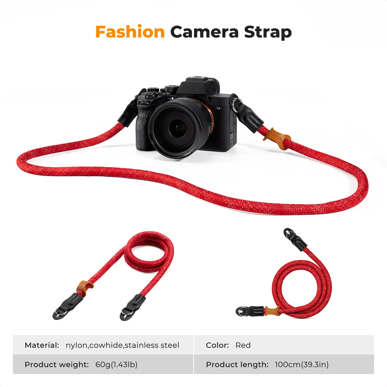 K&F CONCEPT 100cm / 39.13인치 나일론 카메라 스트랩, 미러리스 및 DSLR 카메라용 범용 목/어깨 끈