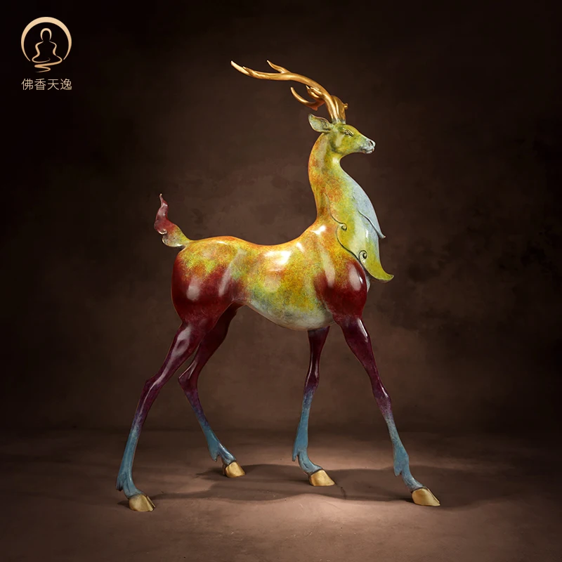 Colored copper ninecolor deer ornaments copper crafts home decoration