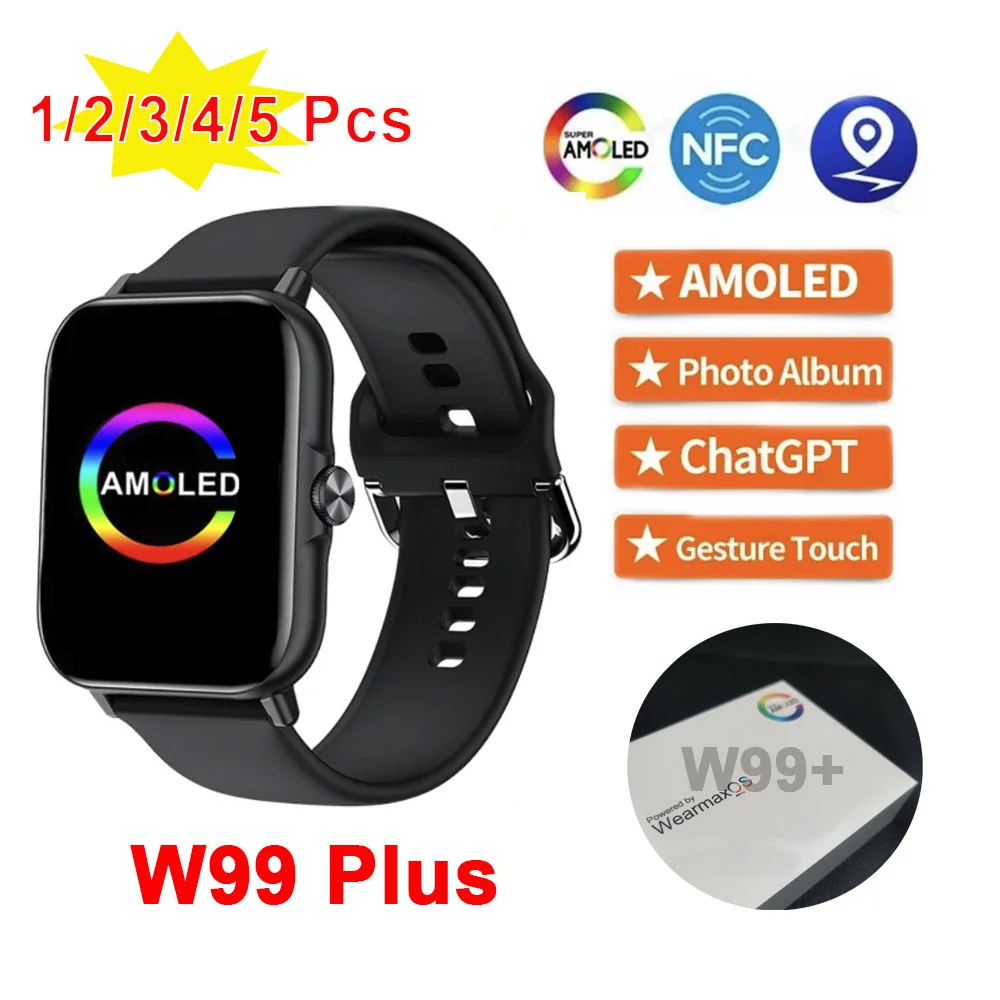 Schermo Amoled Smart Watch W99 + 2Gb Messaggio Foto Album Chatgpt Bussola Microwear W99 Plus Smart Watch