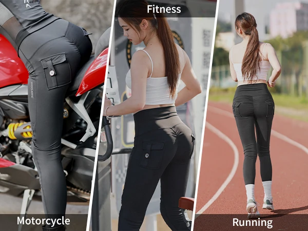 WOSAWE 여성용 오토바이 바지 통기성 클래식 오토바이 라이더 바지 사계절용 레이싱 바지