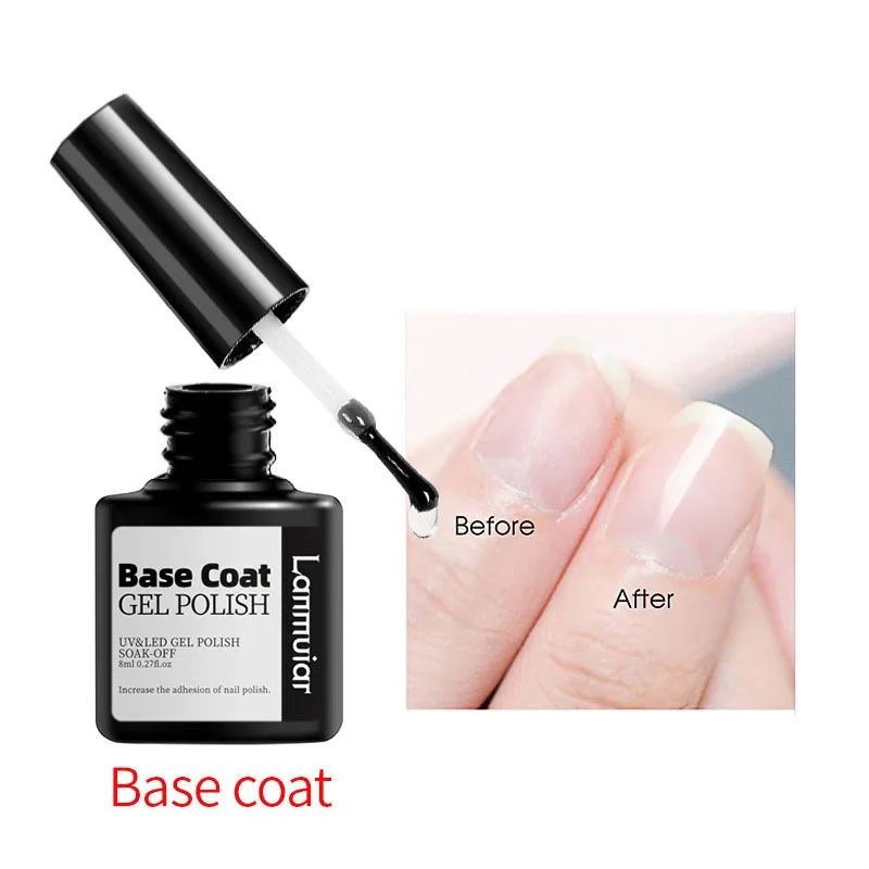 QI DUO No Wipe Top Base Coat Nail Gel Polish Design Enhancer Varnish Semi Permanent Soak Off UV LED Nail Art Tool