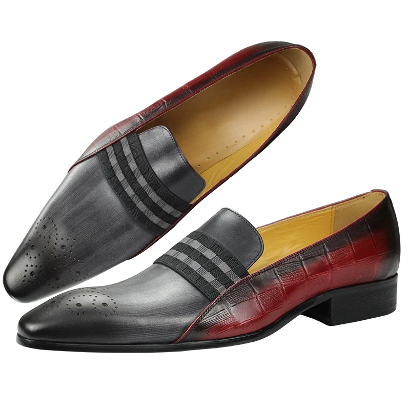 

Spring and Autumn Fashion Man Leather Loafer Classic Double Color Matching Braided Free Shipping Professional Office Daily Wear