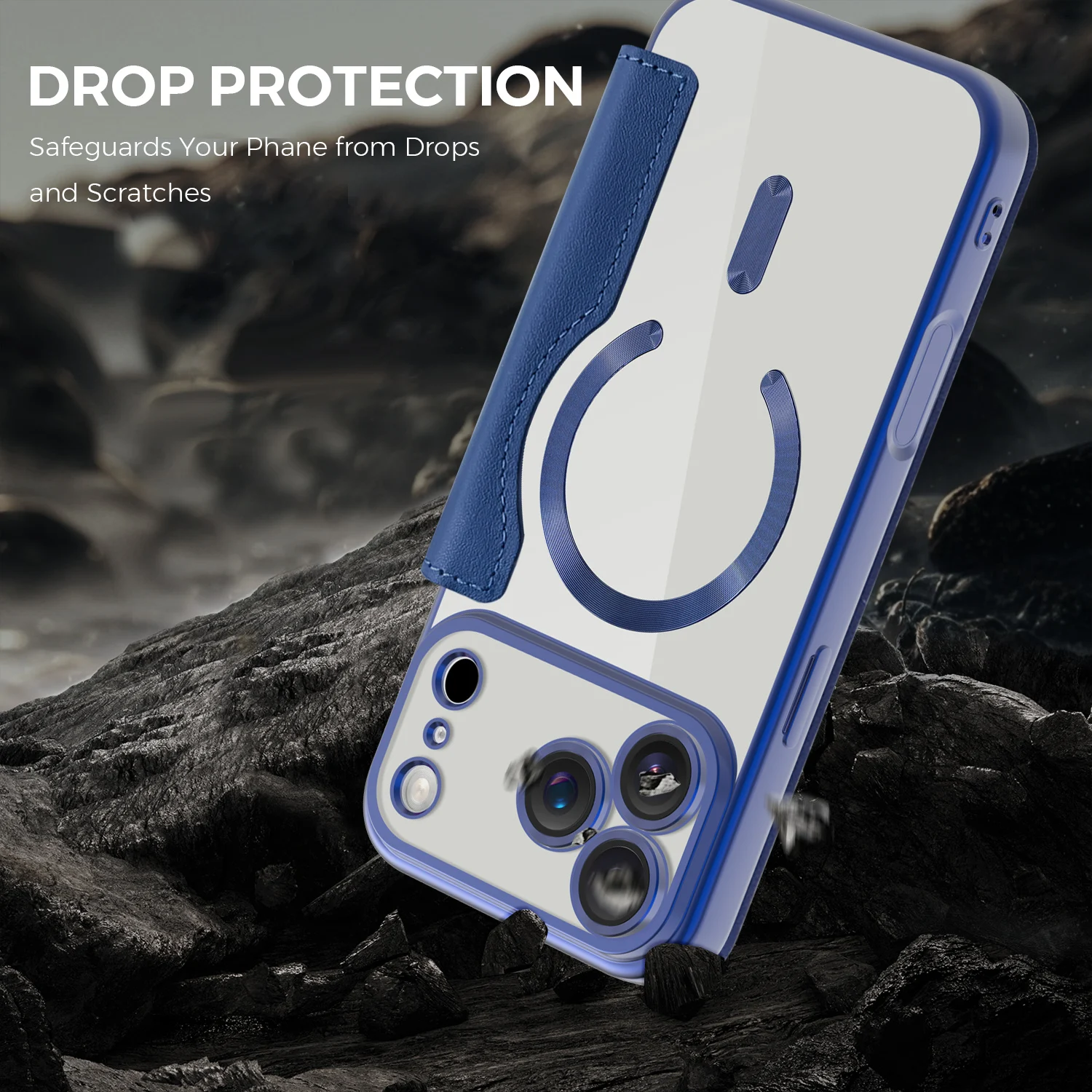 Leather Flip Case with Electroplated Finish and Magnetic Wireless Charging Capability
