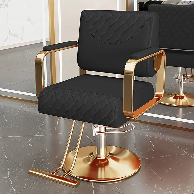Gold Barber Chair Can Be Folded Professional Equipment Salon Chair Rotating Silla De Barbero Profesional Nail Salon Furniture simple manicure table nail plate manicure table can be raised and lowered 360 degree rotating nail table