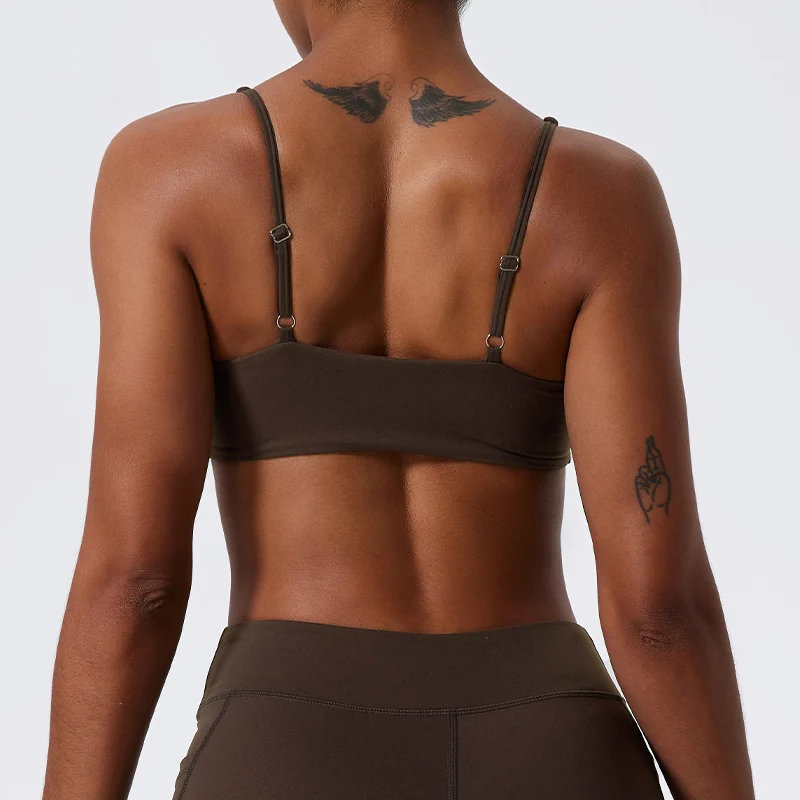 Enhanced Sports Bra Shockproof Push Up Quick-Dry Pleated Workout Top