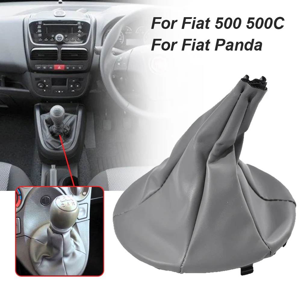 Gear Shift Cover Car Gear Shift Collar Gaiter Boot Cover For FIAT PANDA 2003-2012 500 500C 2007-2013 Car Gear Headgear Accessories Tools gear shift knob cover,gear shift cover,shift lever knob cover,shift knob cover,shift dust cover,gear shift hoodie