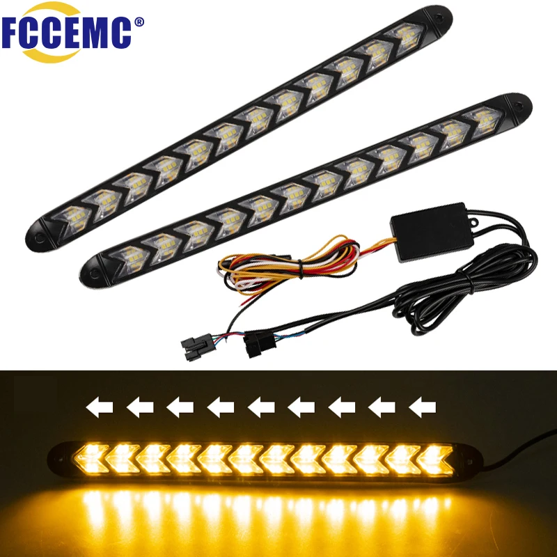 2pcsLEDCarDRLDaytimeRunningLightAutoHeadlightStripWaterproof