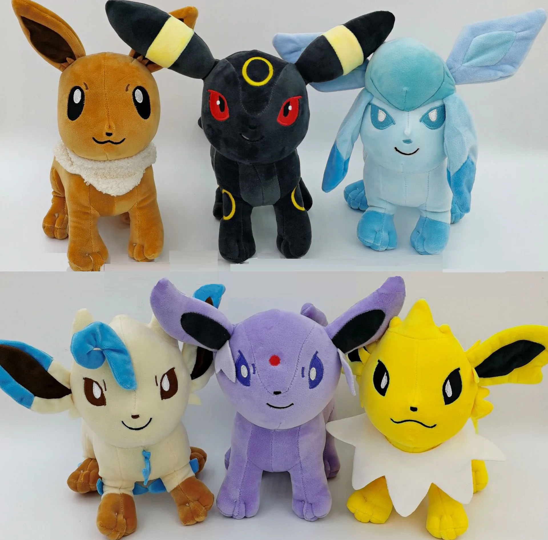 6 Pz/Set Pokemon Plushtoy Glaceon Umbreon Leafeon Jolteon Espeon Flareon Eevee 22Cm Bambola Farcita Regali Bambino