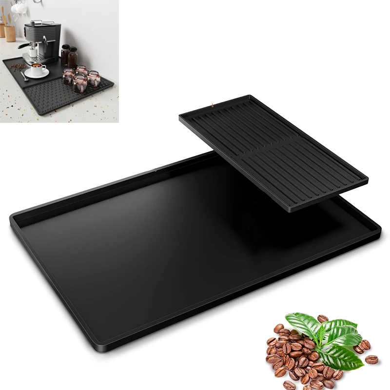 2 In 1 Coffee Machine Silicone Mat Tray Bar Fruits and vegetables Drain Pad Coffee Powder Pad Insulation Protection Pad