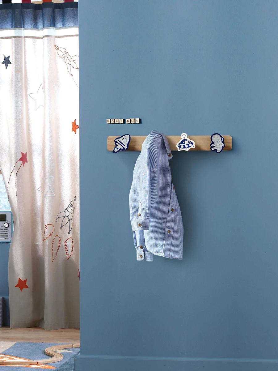 Hooks for Clothes Wall Hanger Kids Room Mounted Wooden Cute Room Decor Astronaut Kids Room Organization and Storage for Boys 3