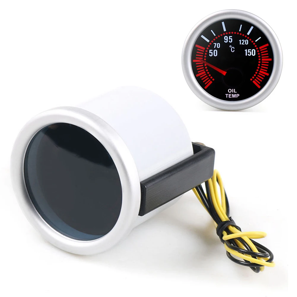 Gauge 1x Oil Temperature Replacement Universal White Light 12V 50~150 52mm Aluminum For Most Cars Plastic Durable
