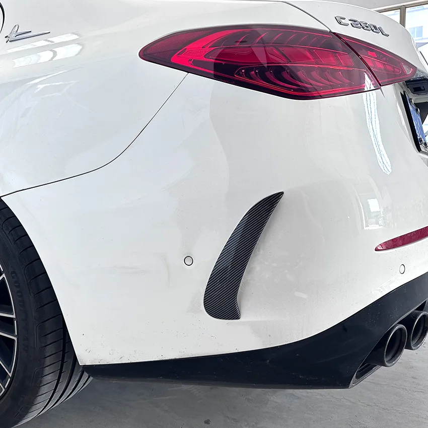 Spoiler Paraurti Posteriore Per Mercedes Classe C W205 - Diffusore In ABS Nero Brillante - Foto 3