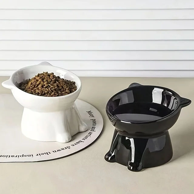 cat bowl, anti vomiting 15 degree tilted cat tray, stable base, not easy to overturn, pet drinking or food feeding station 5