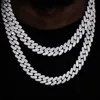 15mm Zircon Cuban Link Chain Iced Out In hand-set Simulated Diamond Stones Bling Miami CZ Necklace Gift for Her/Him 2