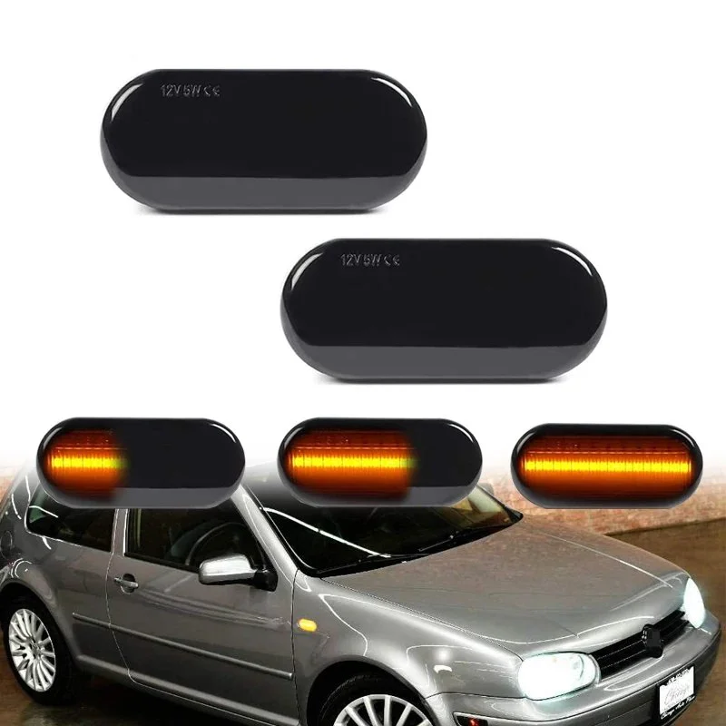 

Светодиодный динамический боковой маркер, фонарь поворота для Volkswagen VW Bora Golf 3 4 Passat 3BG Polo SB6 SEAT Ibiza Leon Skoda, 2 шт., 12 В