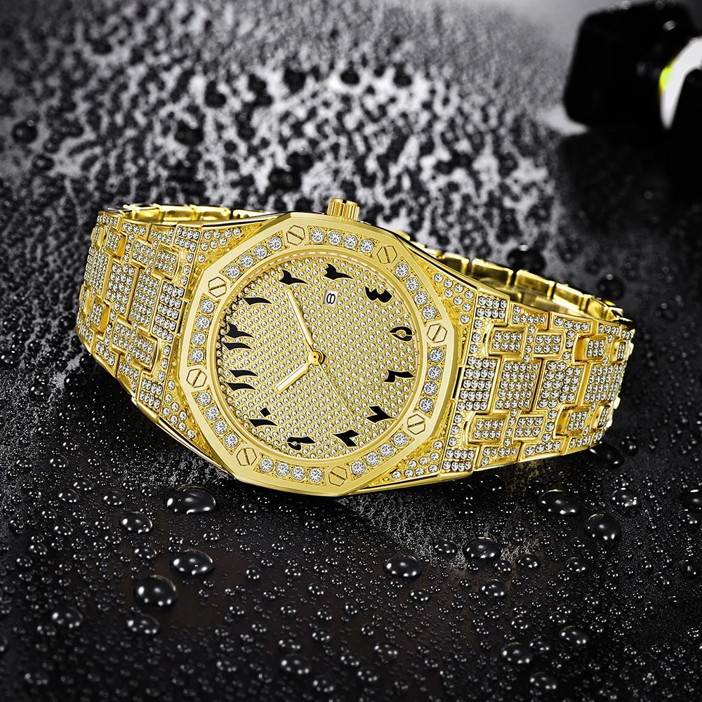 New Cool Watches For Men Top Brand Luxury Hip Hop Iced Out Diamond Quartz  Wrist Watch Male Clock Relogio Masculino Drop Shipping