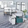 Workflow Modular Wall | Room Divider with Whiteboard, Sound-Dampening, & Frosted Acrylic Panels | Expandable Office Partition fo 4