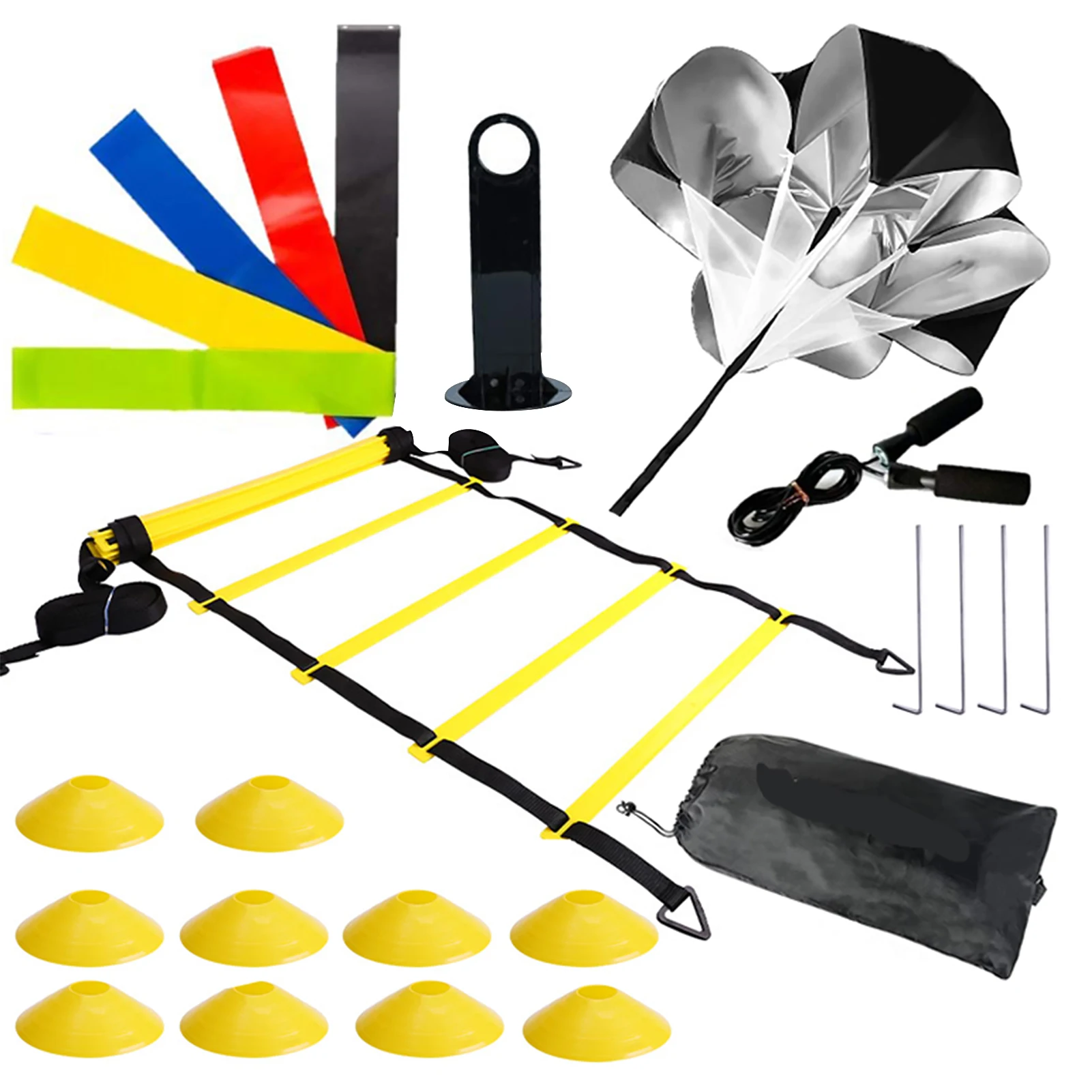 24pcs/set 12 Rung Agility Ladder Running Parachute Outdoor Sports Speed