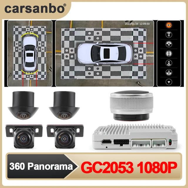 Cámara de ángulo múltiple para coche, sistema de Vista envolvente 3D HD de  360 grados, vista de pájaro, sistema panorámico - AliExpress