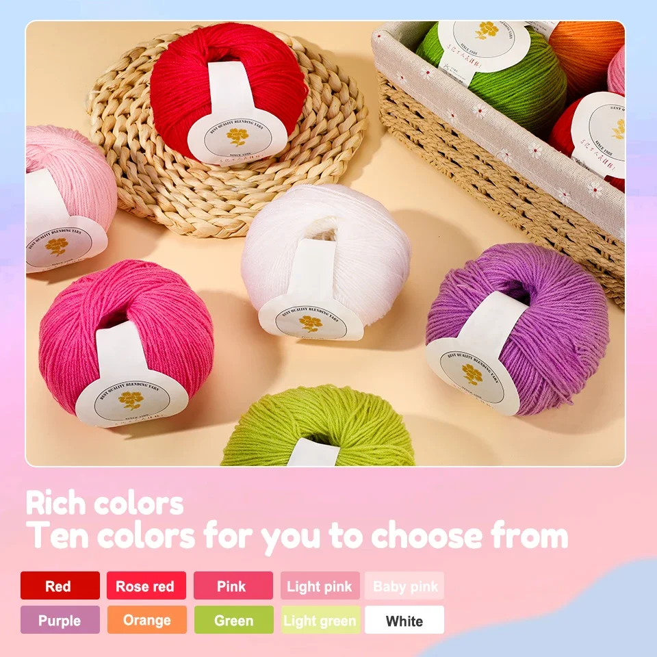 DIY Yarn 1PC 50g Colorful Soft Wool Cashmere For Handmade Knitting Crochet