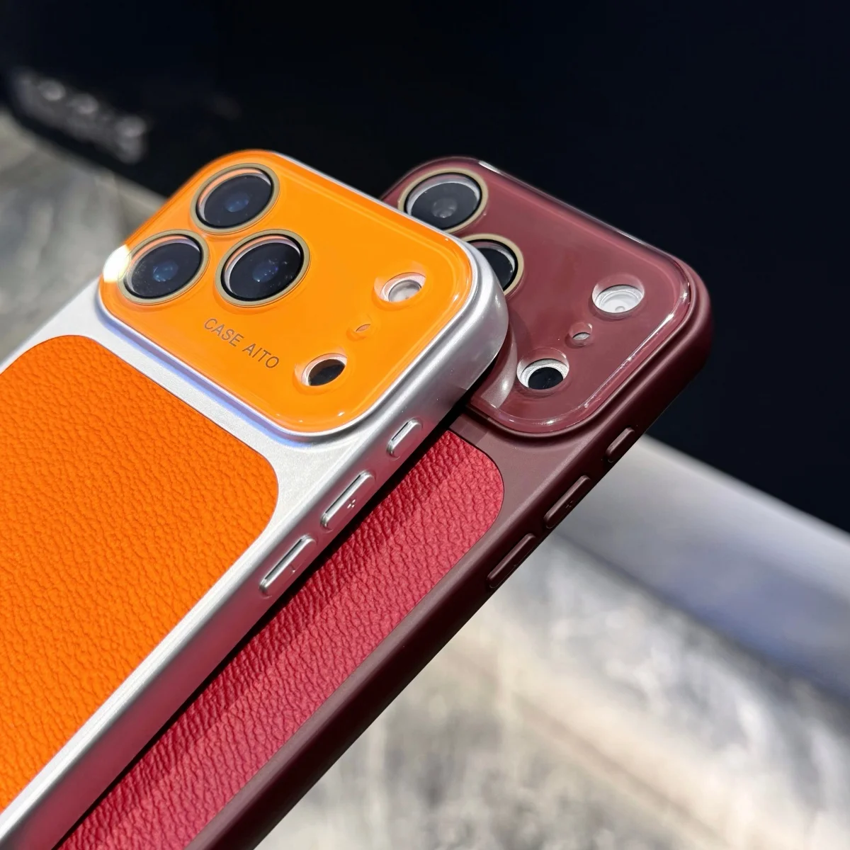 Luxury Litchi Texture PU Leather Phone Case with Large Window and Shockproof Glass Lens Cover