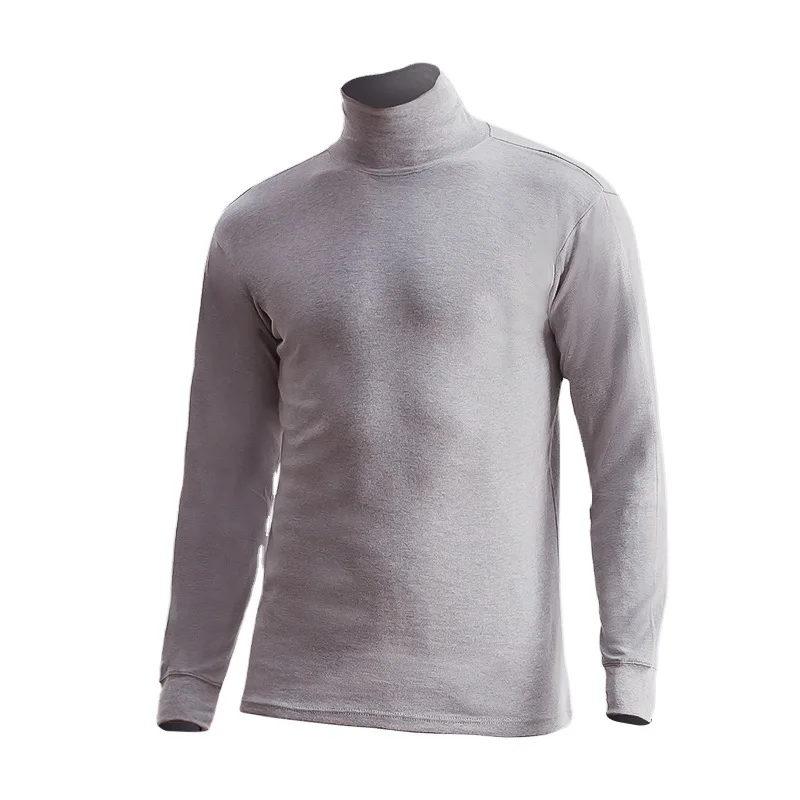 Turtleneck Undershirt Men Thin Cotton Sweater Blouse Cotton Long Sleeve 100% Cotton Thermal Underwear Shirt compression t-shirt