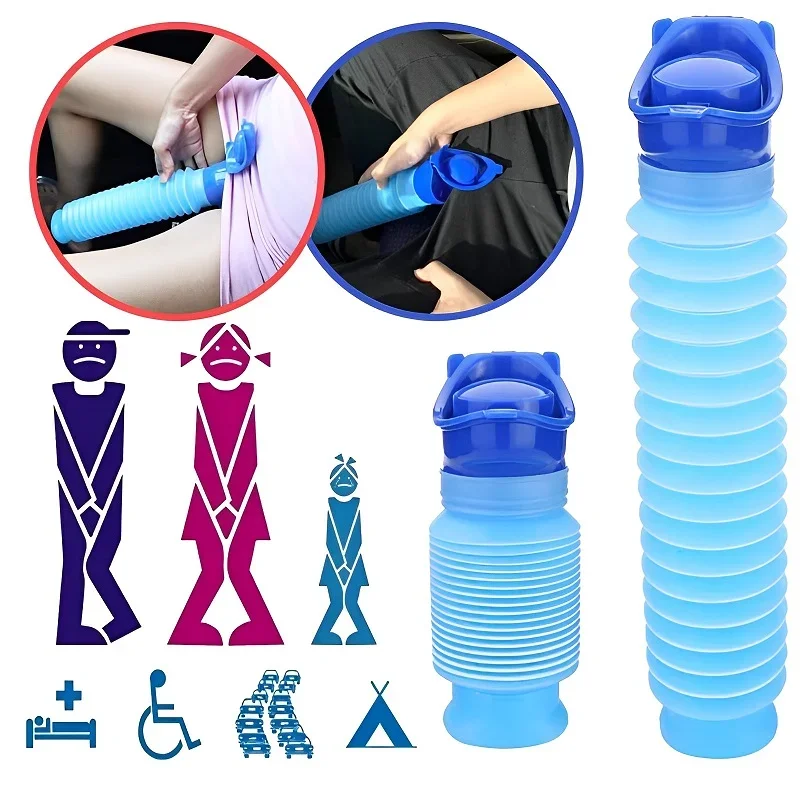 Portable Standing Pee Bottle 750ML Shrinkable Adult Urinal Car Travel Outdoor Camping Women Kid Pee Bottle Auto Accessories women urinal baby travel urinal
