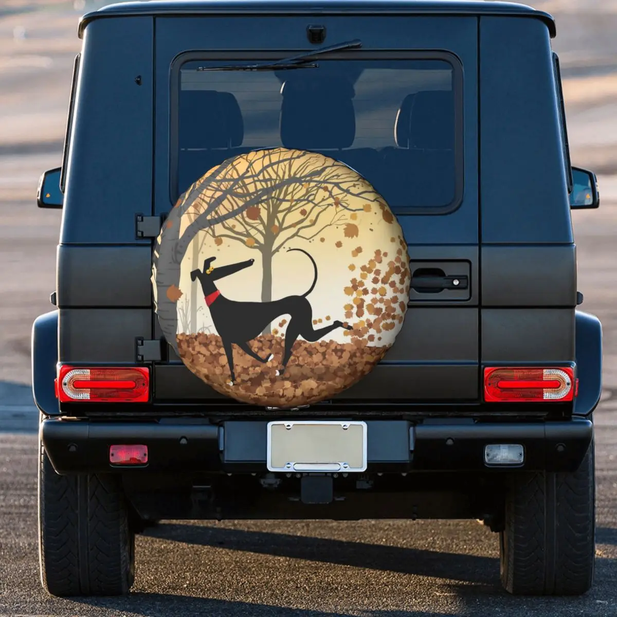 Autumn Hound Spare Wheel Cover for Mitsubishi Pajero 4x4 SUV Custom Greyhound Whippet Dog Tire Protector 14