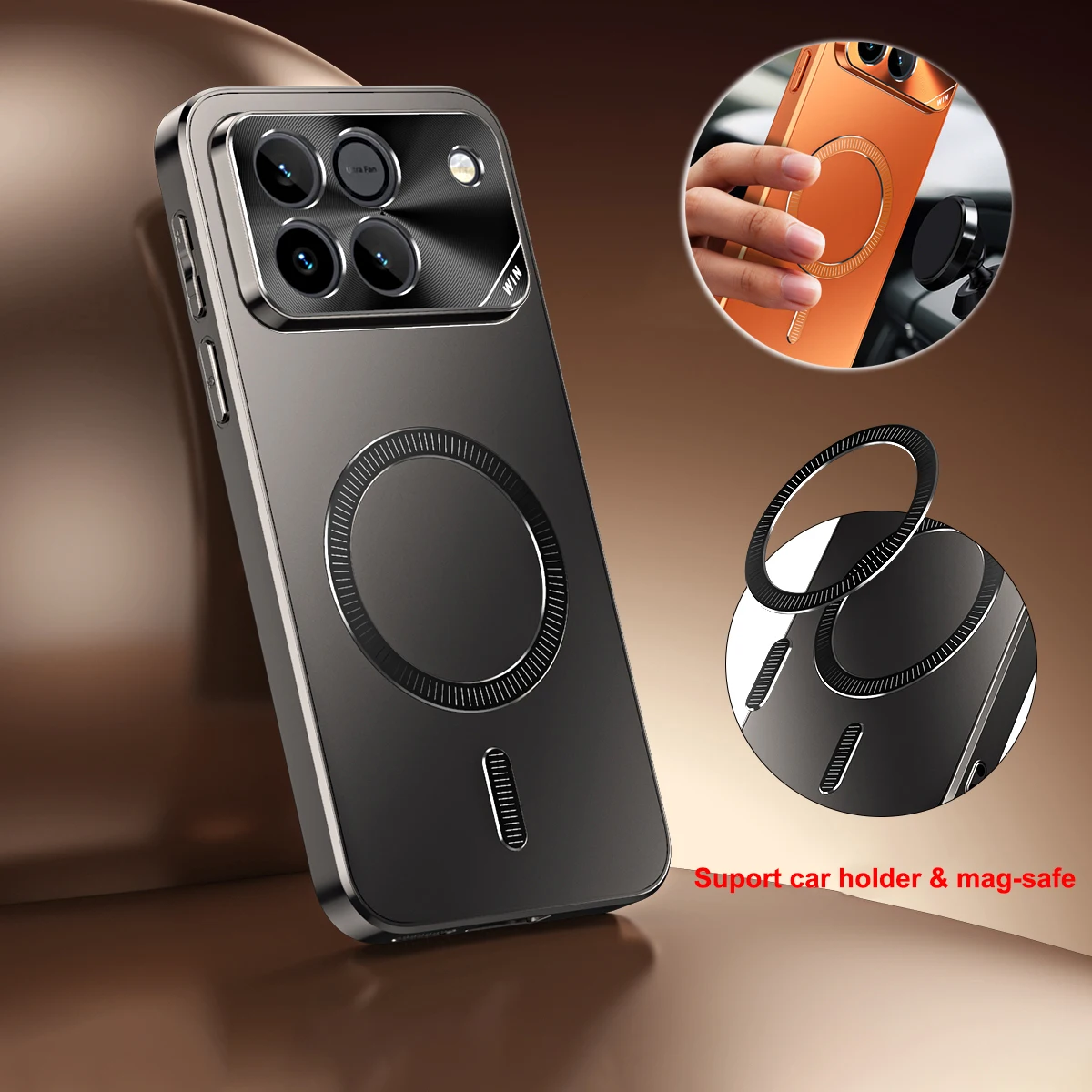 Magnetic Shockproof Phone Case with Mag-safe Charging and Hard Matte Finish